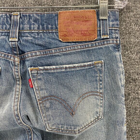 Vintage Levis 510 Jeans Mens 34 Blue Super Straight Stretch Denim 90s Casual - Picture 5 of 13